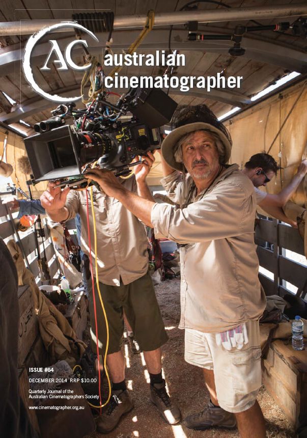 AUSTRALIAN CINEMATOGRAPHER magazine side cover Issue 64  December 2014