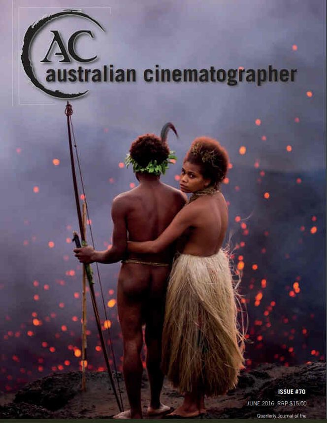 AUSTRALIAN CINEMATOGRAPHER magazine side cover Issue 70  June 2016
