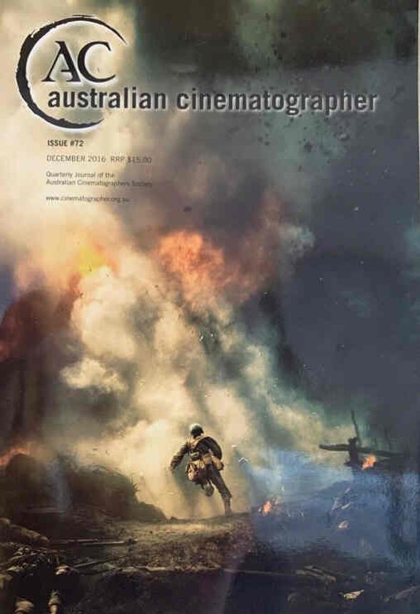 AUSTRALIAN CINEMATOGRAPHER magazine side cover Issue 72  December 2016