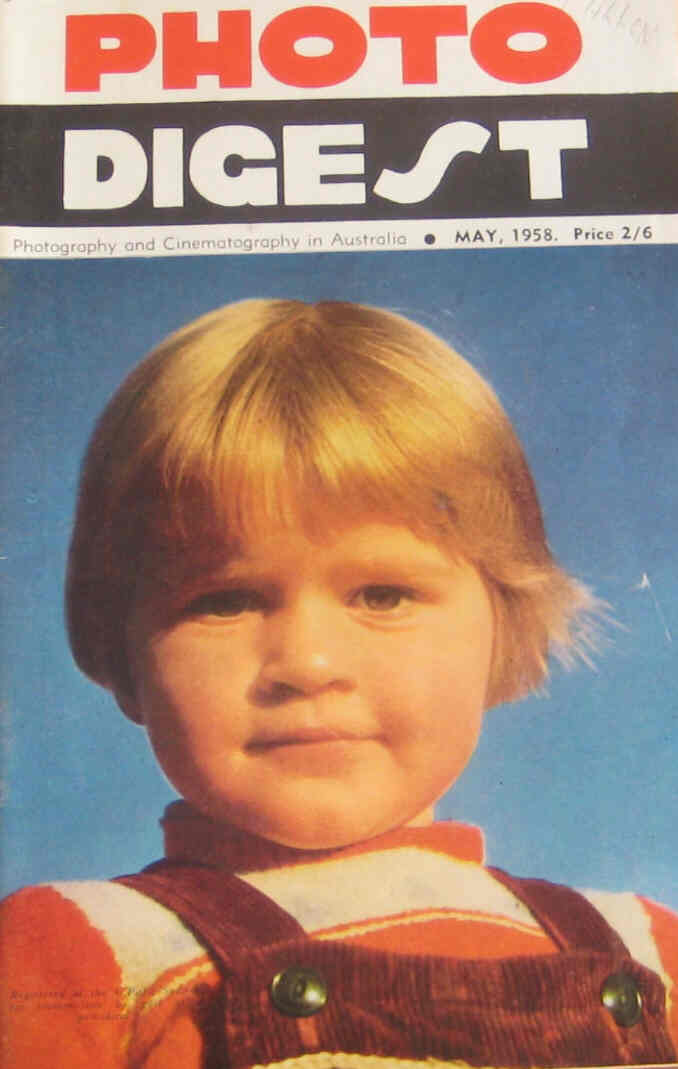 AUSTRALIAN PHOTO DIGEST AND MOVIE MAKER magazine side cover May 1958