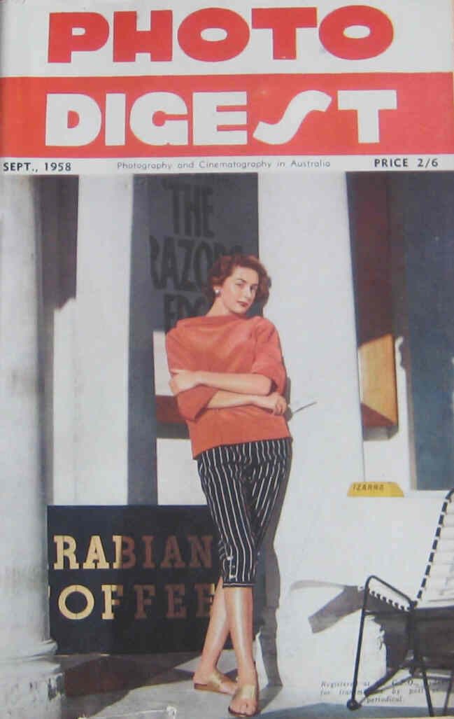 AUSTRALIAN PHOTO DIGEST AND MOVIE MAKER magazine side cover September 1958