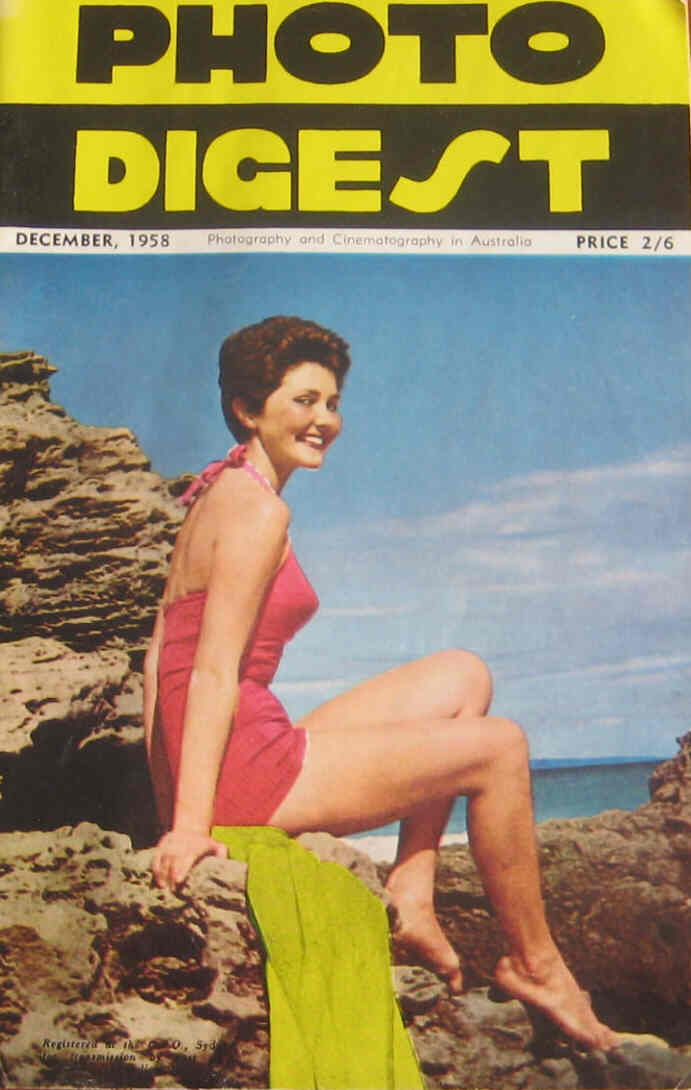 AUSTRALIAN PHOTO DIGEST AND MOVIE MAKER magazine side cover December 1958