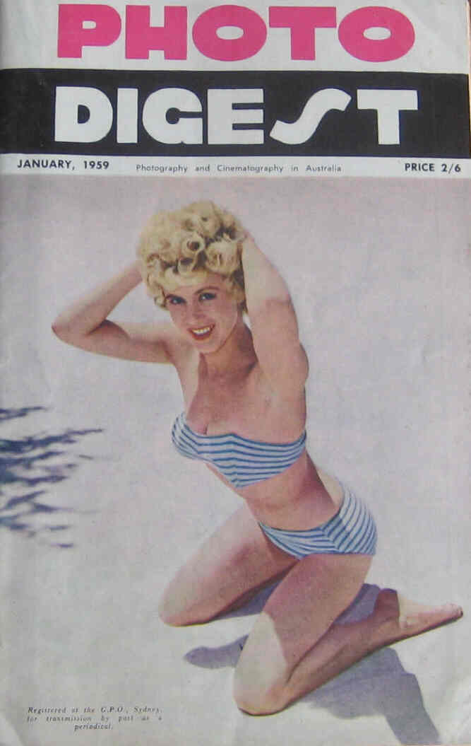 AUSTRALIAN PHOTO DIGEST AND MOVIE MAKER magazine side cover January 1959