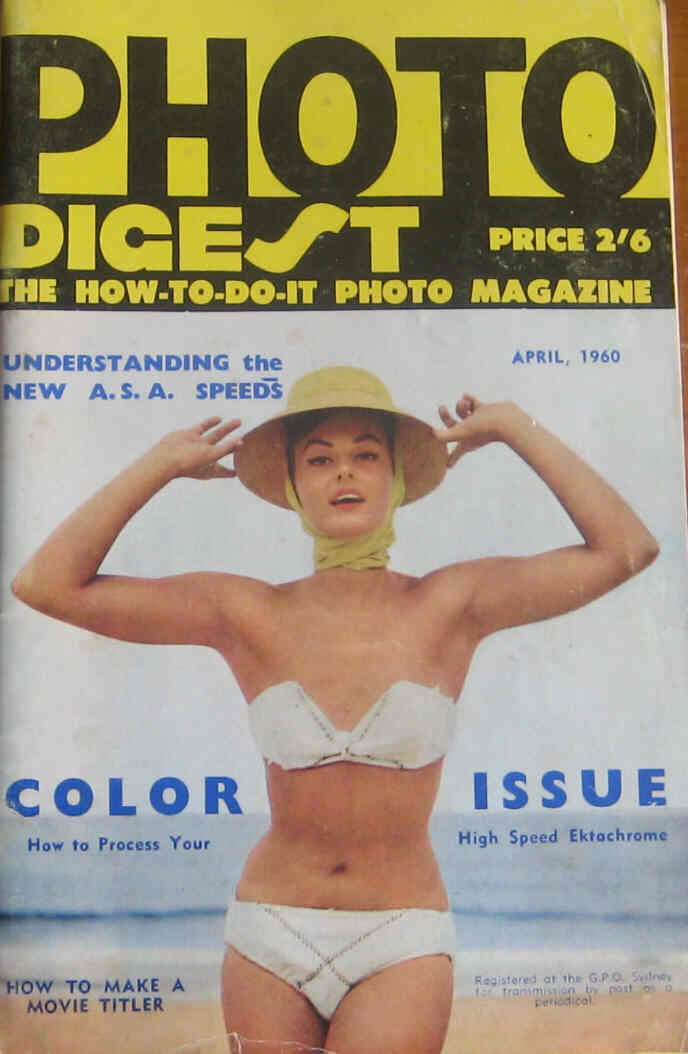 AUSTRALIAN PHOTO DIGEST AND MOVIE MAKER magazine side cover April 1960
