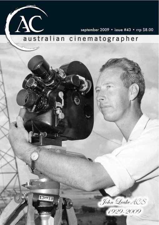 AUSTRALIAN CINEMATOGRAPHER magazine side cover Issue 43 September 2009