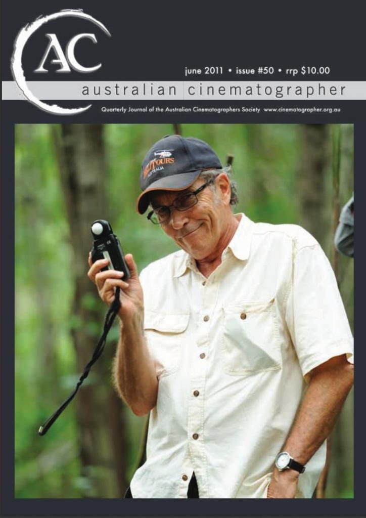 AUSTRALIAN CINEMATOGRAPHER magazine side cover Issue 50 June 2011