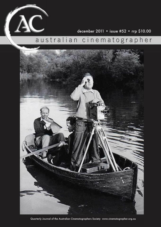 AUSTRALIAN CINEMATOGRAPHER magazine side cover Issue 52 December 2011