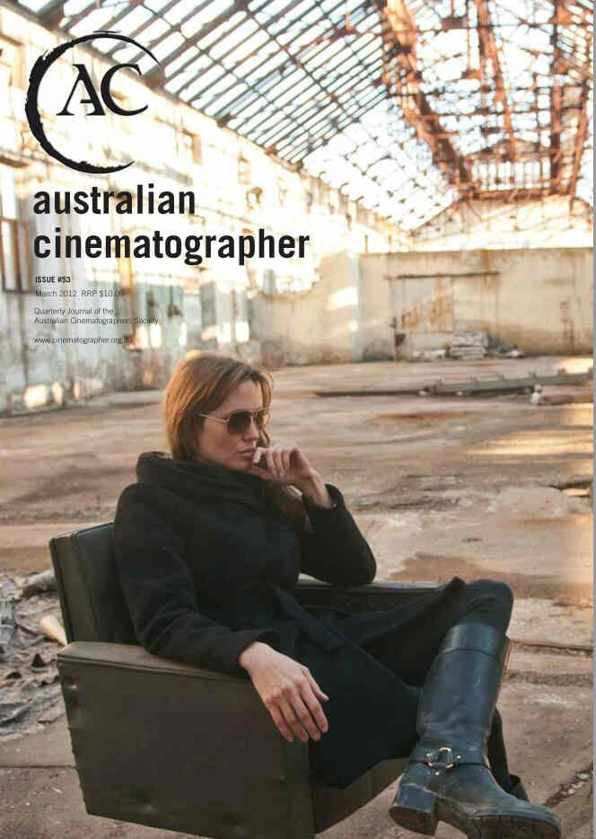 AUSTRALIAN CINEMATOGRAPHER magazine side cover Issue 53 March 2012
