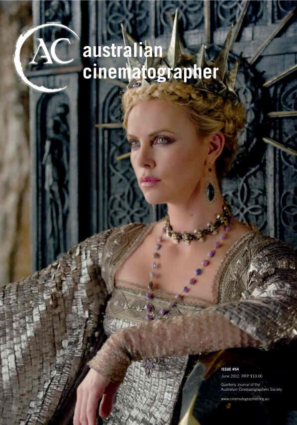 AUSTRALIAN CINEMATOGRAPHER magazine side cover Issue 54 June 2012