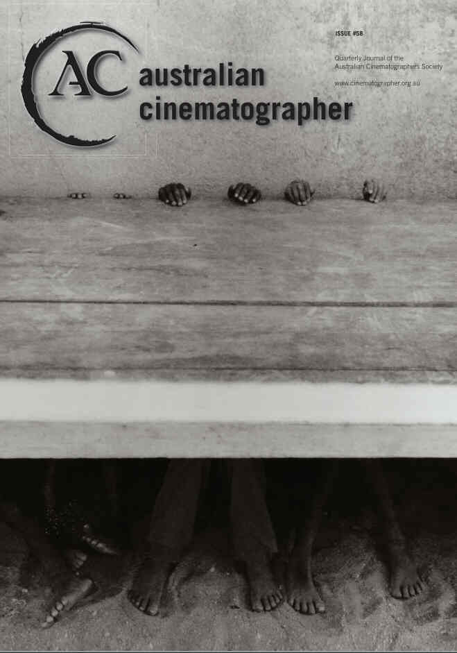 AUSTRALIAN CINEMATOGRAPHER magazine side cover Issue 58 June 2013