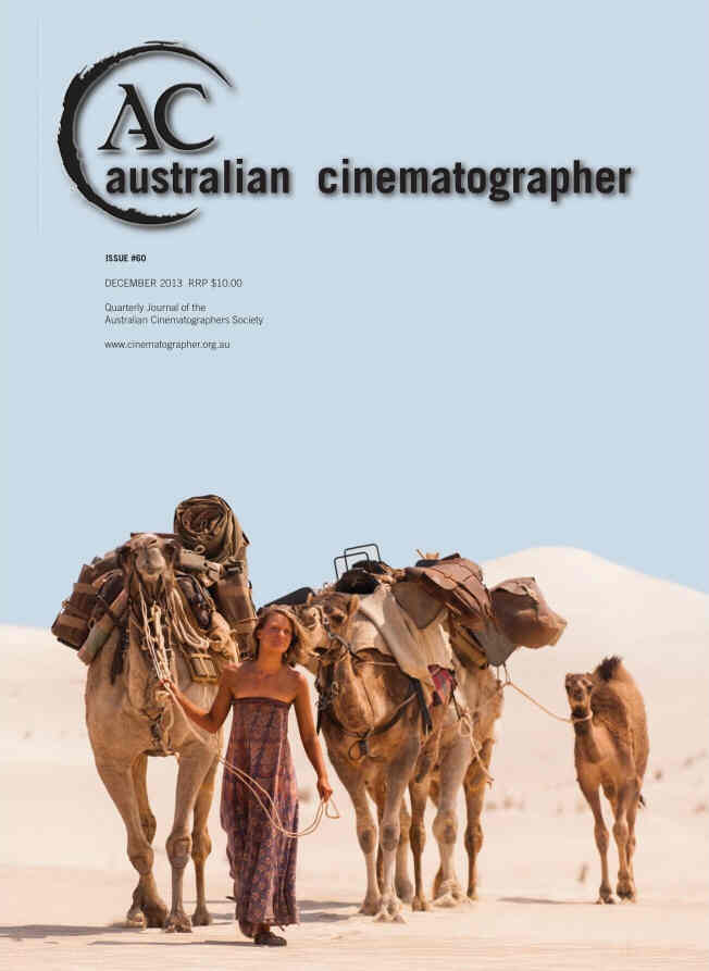 AUSTRALIAN CINEMATOGRAPHER magazine side cover Issue 60 December 2013
