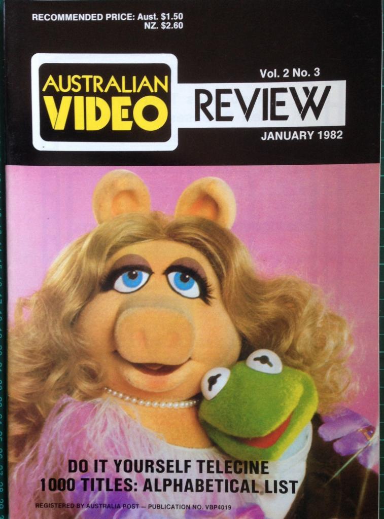 AUSTRALIAN VIDEO REVIEW magazine side cover  Vol 2 # 3 January 1982