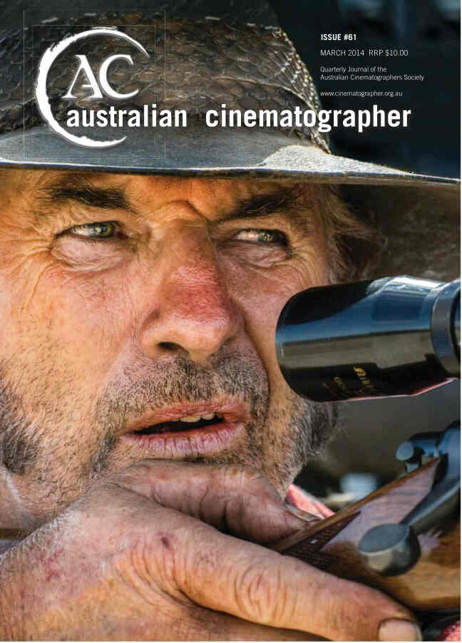 AUSTRALIAN CINEMATOGRAPHER magazine side cover Issue 61 March 2014