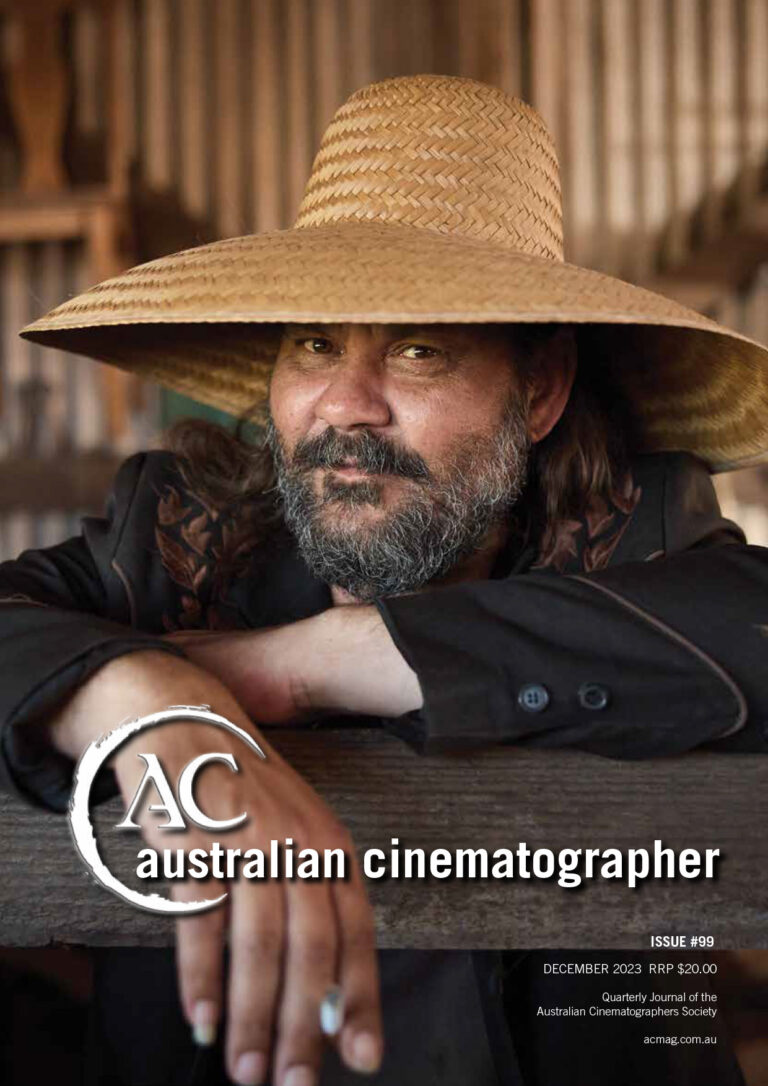 AUSTRALIAN CINEMATOGRAPHER magazine side cover Issue 99  December 2023