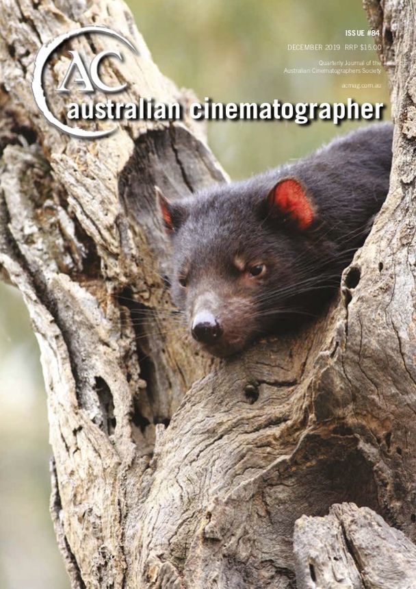 AUSTRALIAN CINEMATOGRAPHER magazine side cover Issue 84  December 2019