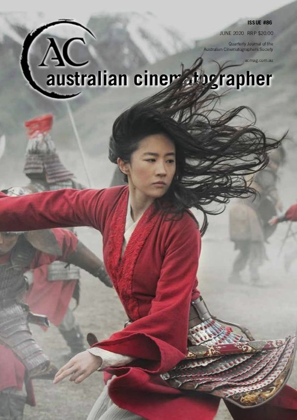AUSTRALIAN CINEMATOGRAPHER magazine side cover Issue 86  June 2020