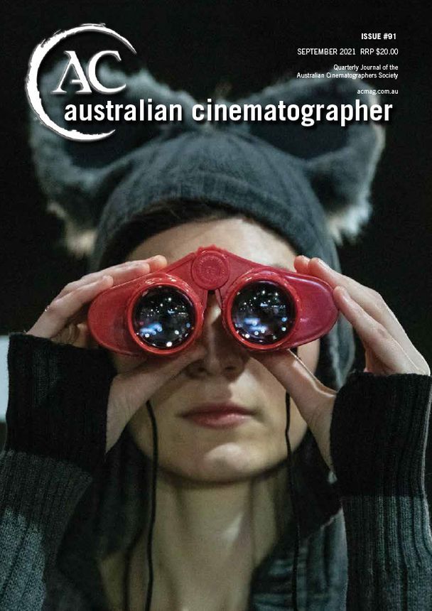 AUSTRALIAN CINEMATOGRAPHER magazine side cover Issue 91  September 2021