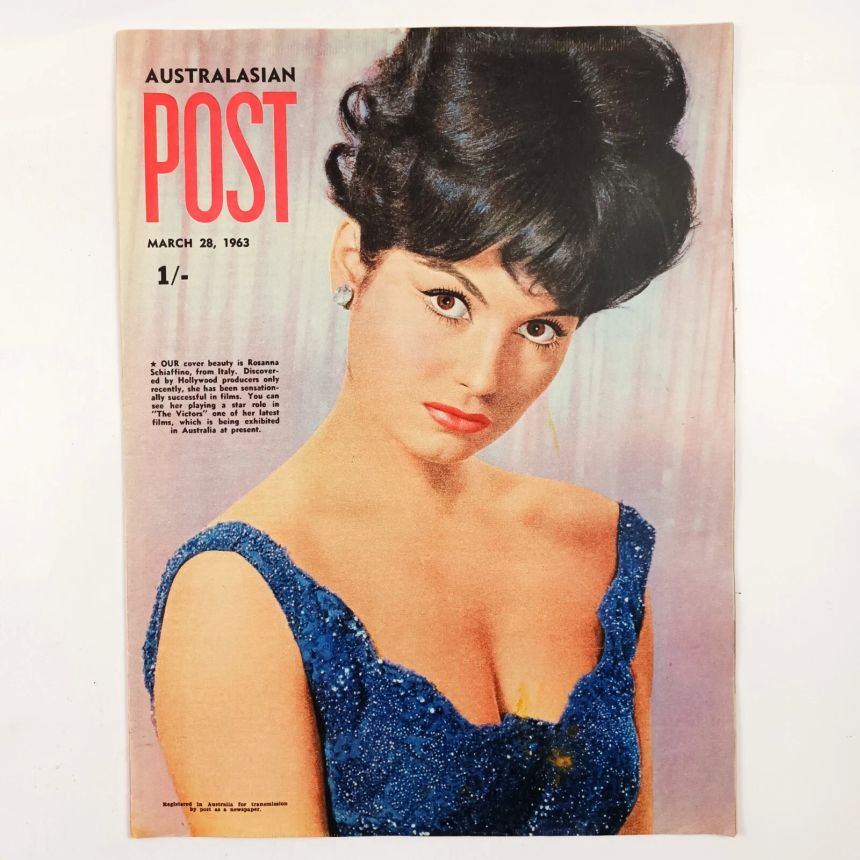 AUSTRALASIAN POST magazine side cover 28 March 1963