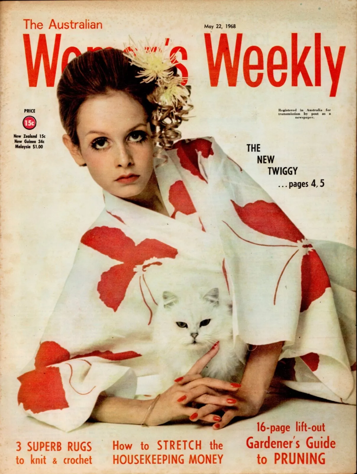 AUSTRALIAN WOMENS WEEKLY magazine side cover 22 May 1968