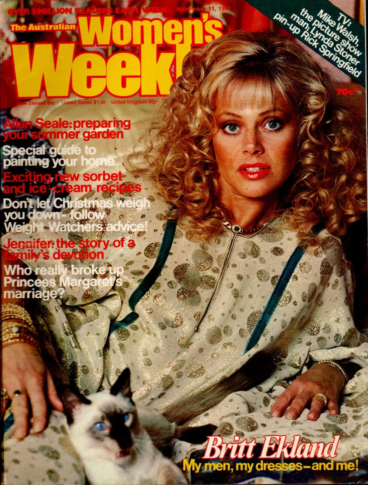 AUSTRALIAN WOMENS WEEKLY magazine side cover 1 November 1981
