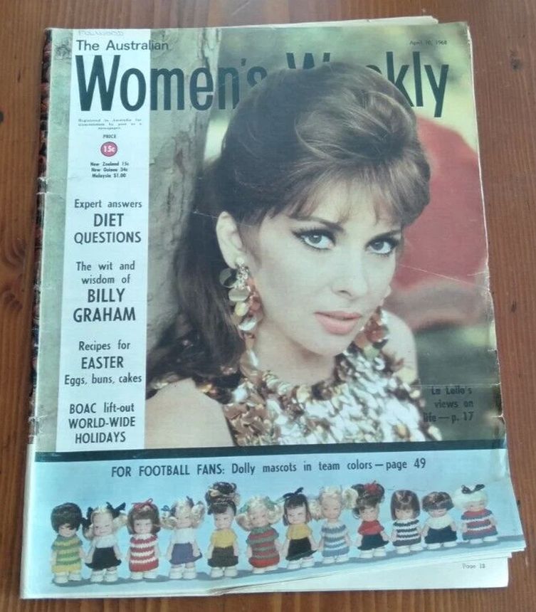 AUSTRALIAN WOMENS WEEKLY magazine side cover 10 April 1968