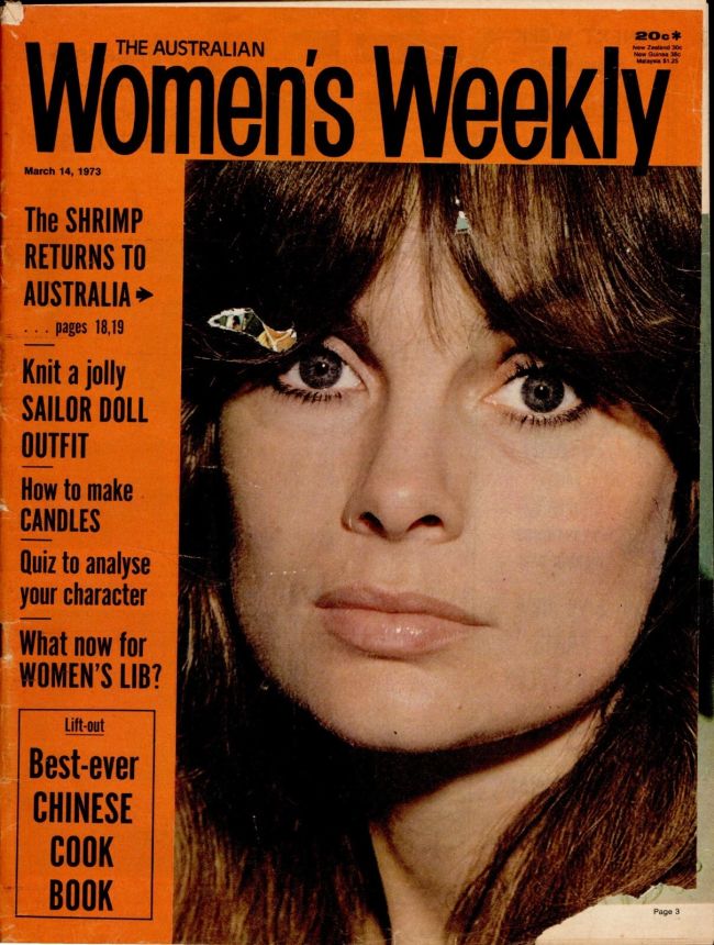 AUSTRALIAN WOMENS WEEKLY magazine side cover 14 March 1973