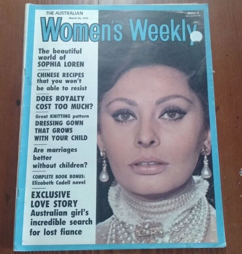 AUSTRALIAN WOMENS WEEKLY magazine side cover 25 March 1975