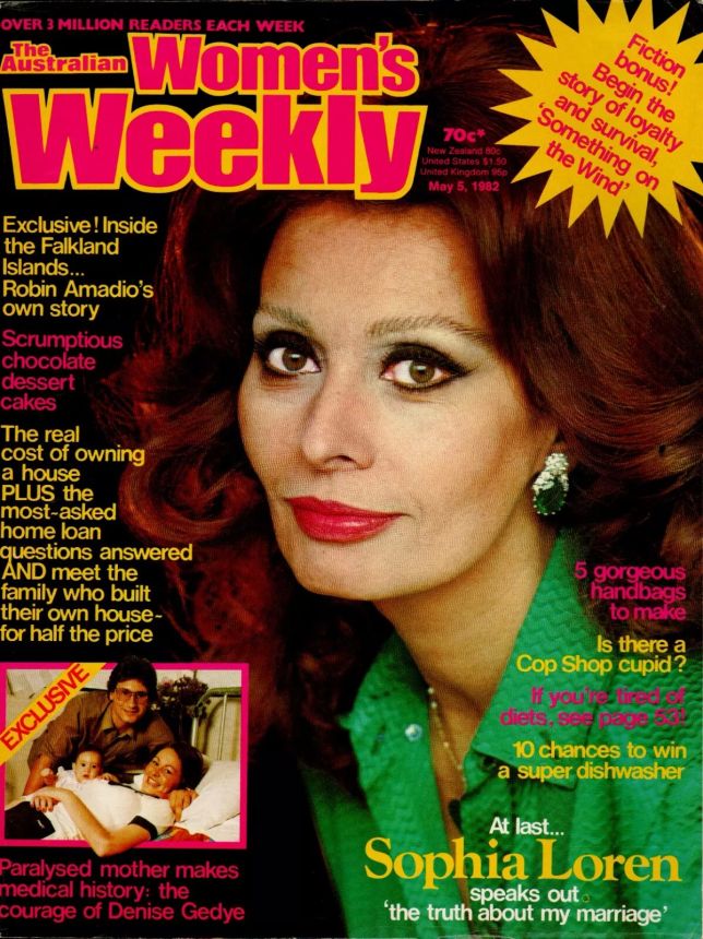 AUSTRALIAN WOMENS WEEKLY magazine side cover 5 May 1982