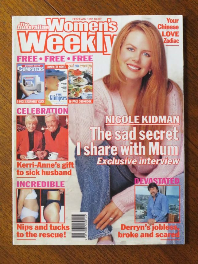 AUSTRALIAN WOMENS WEEKLY magazine side cover  February 1997