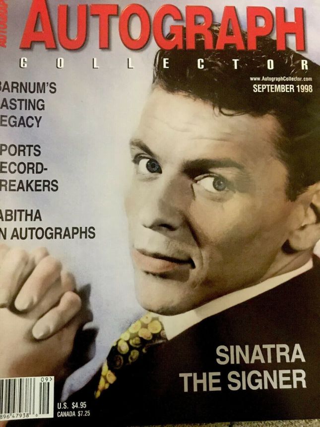 AUTOGRAPH COLLECTOR magazine side cover  September 1998