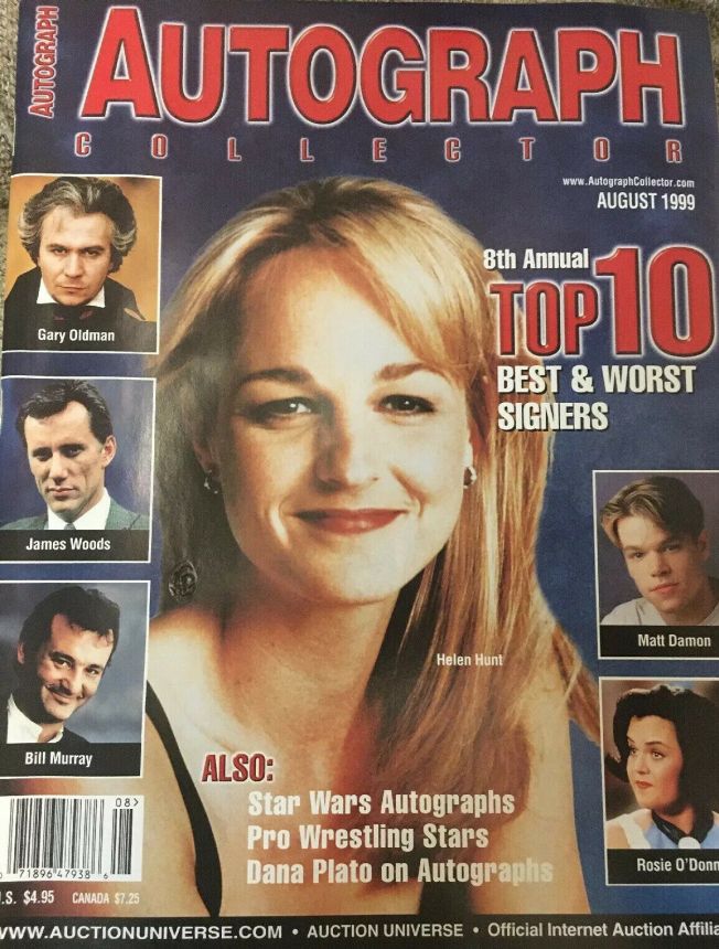AUTOGRAPH COLLECTOR magazine side cover  August 1999