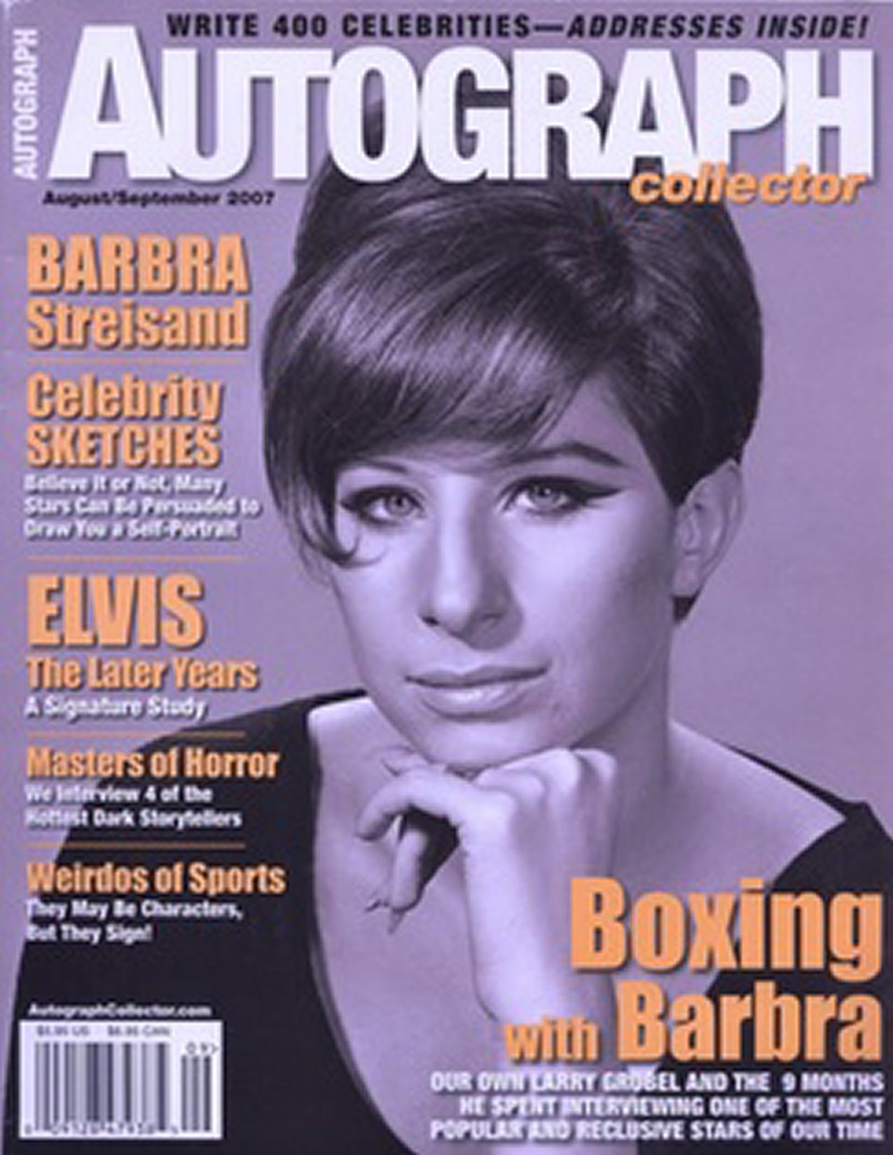AUTOGRAPH COLLECTOR magazine side cover  August/September 2007