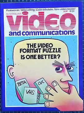 AUSTRALIAN VIDEO AND COMMUNICATIONS magazine side cover Issue 6  May 1982