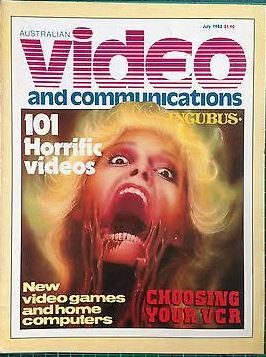 AUSTRALIAN VIDEO AND COMMUNICATIONS magazine side cover Issue 8  July 1982