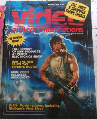 AUSTRALIAN VIDEO AND COMMUNICATIONS magazine side cover  October 1983