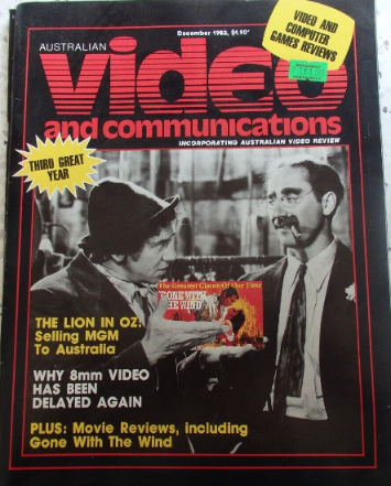 AUSTRALIAN VIDEO AND COMMUNICATIONS magazine side cover  December 1983