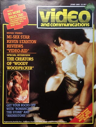 AUSTRALIAN VIDEO AND COMMUNICATIONS magazine side cover Issue 43  Vol 4 No  43  June 1985