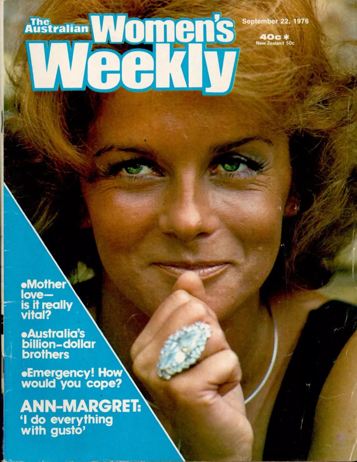 AUSTRALIAN WOMENS WEEKLY magazine side cover 22 September 1976