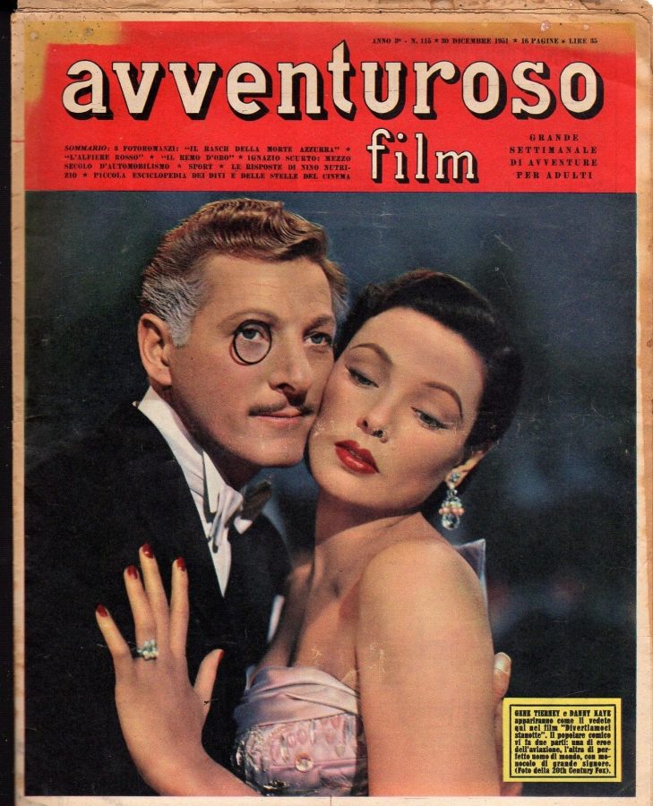 AVVENTUROSO FILM magazine side cover Issue 115 30 December 1951
