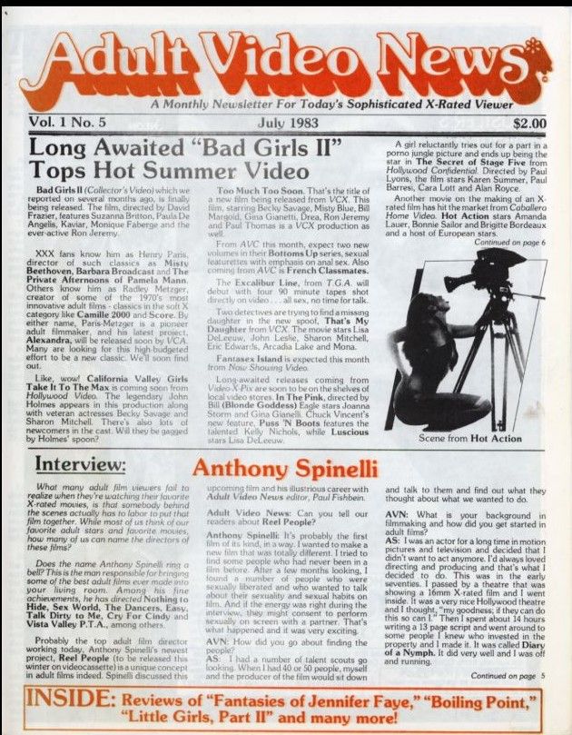 AVN magazine side cover  Vol 1 No  5  July 1983
