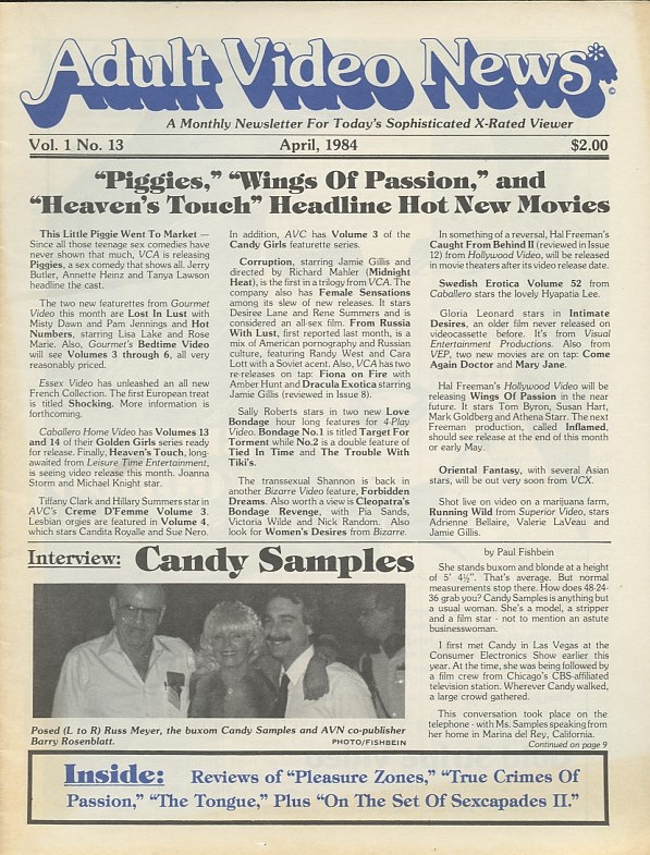 AVN magazine side cover  Vol 1 No  13  April 1984