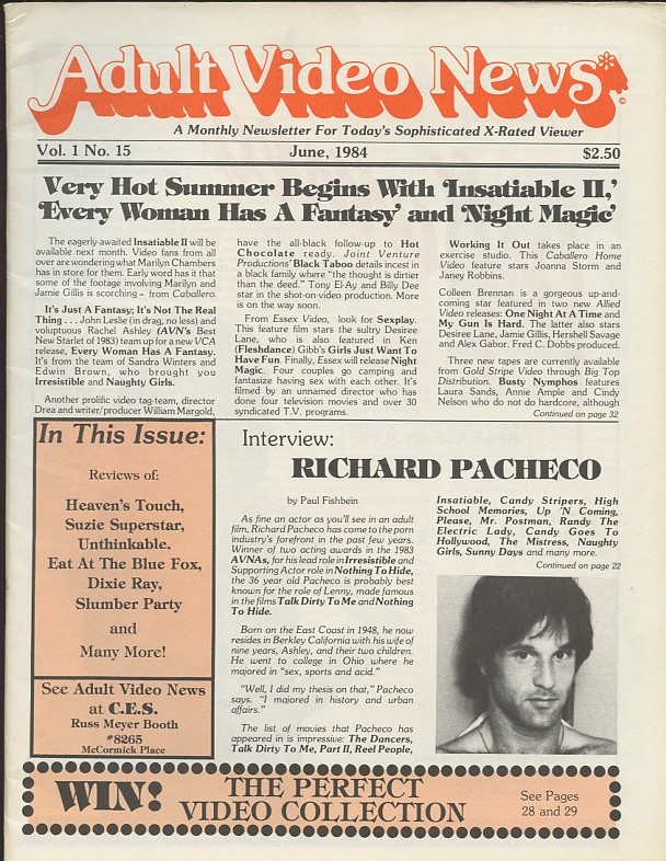 AVN magazine side cover  Vol 1 No  15  June 1984