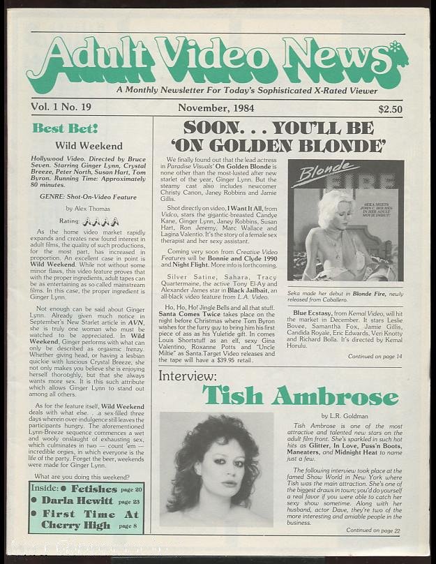 AVN magazine side cover  Vol 1 No  19  November 1984
