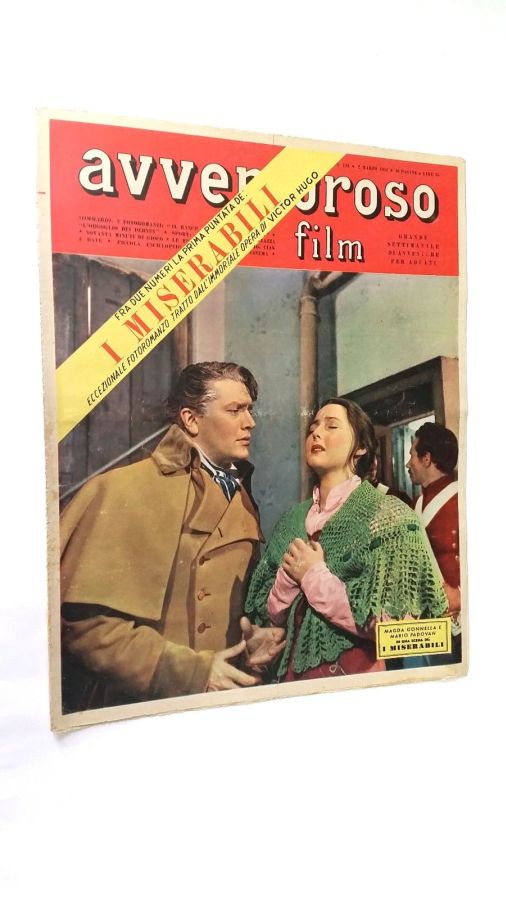 AVVENTUROSO FILM magazine side cover Issue 124 2 March 1952