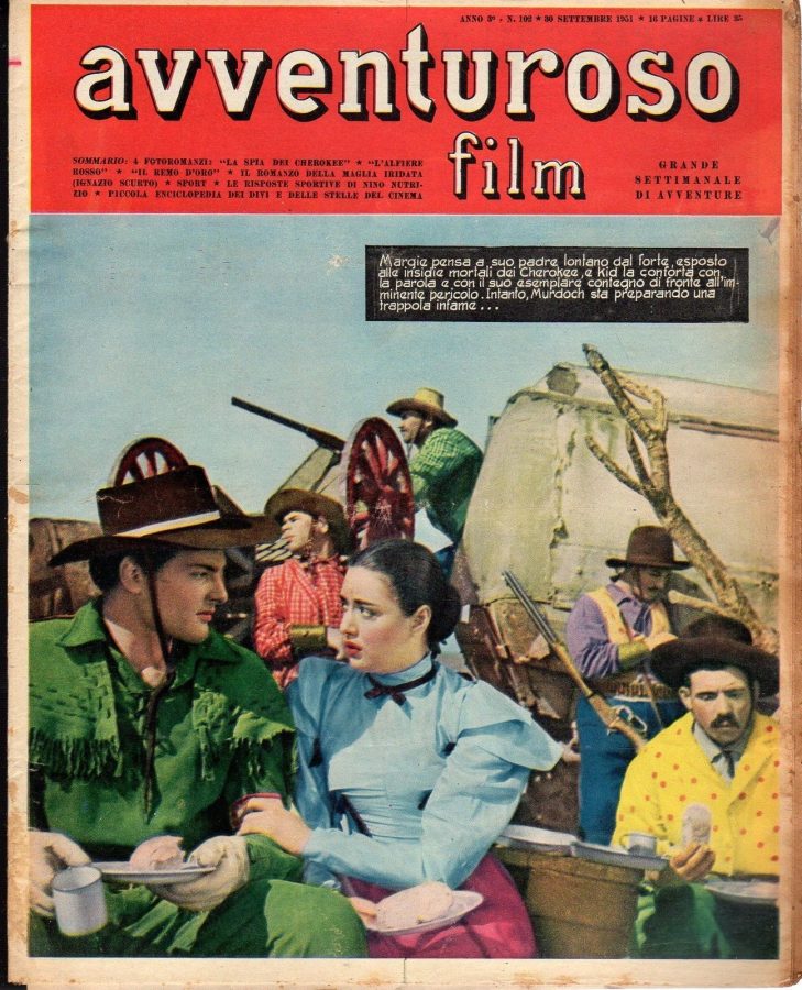 AVVENTUROSO FILM magazine side cover Issue 102 30 September 1951