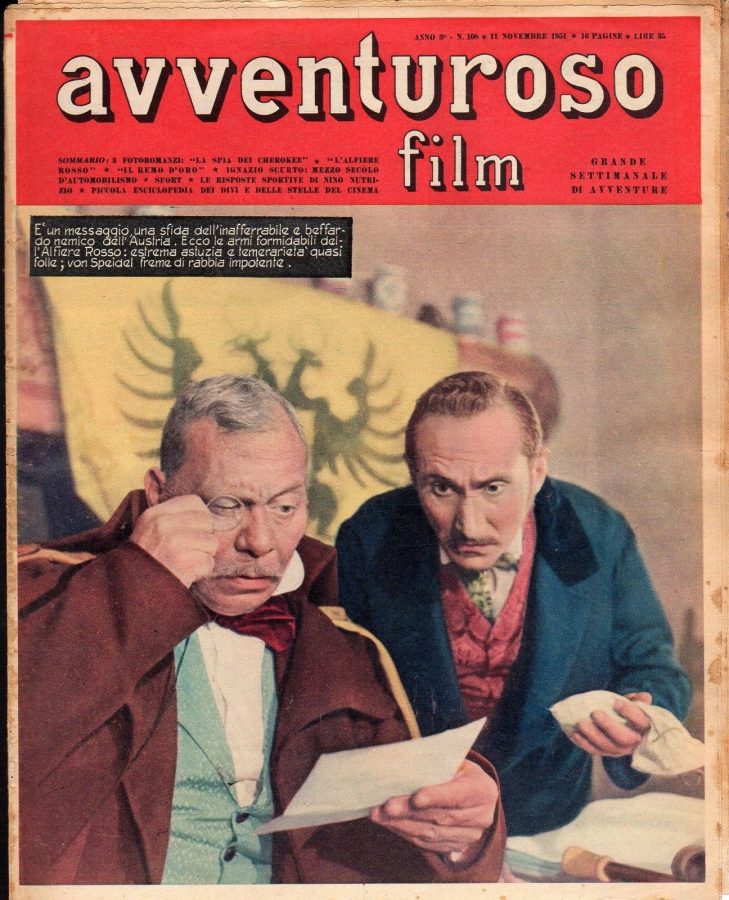 AVVENTUROSO FILM magazine side cover Issue 108 11 November 1951