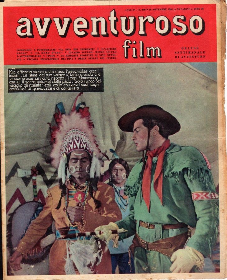 AVVENTUROSO FILM magazine side cover Issue 109 18 November 1951