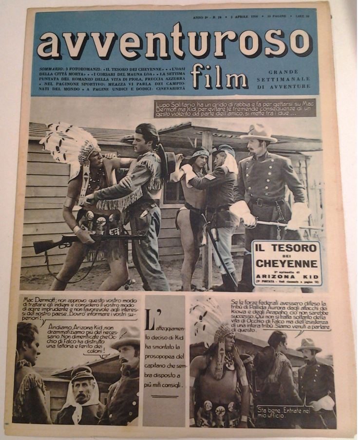 AVVENTUROSO FILM magazine side cover Issue 24 2 April 1950