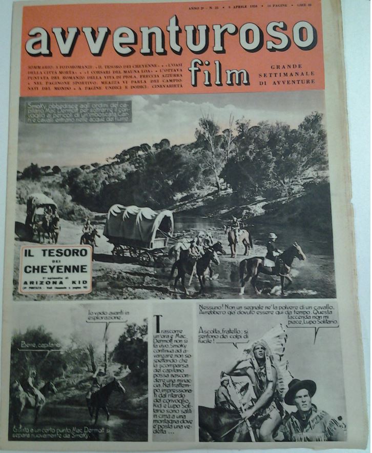 AVVENTUROSO FILM magazine side cover Issue 25 9 April 1950