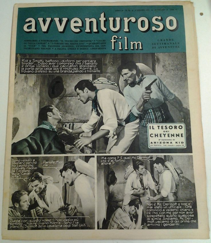 AVVENTUROSO FILM magazine side cover Issue 33 4 June 1950